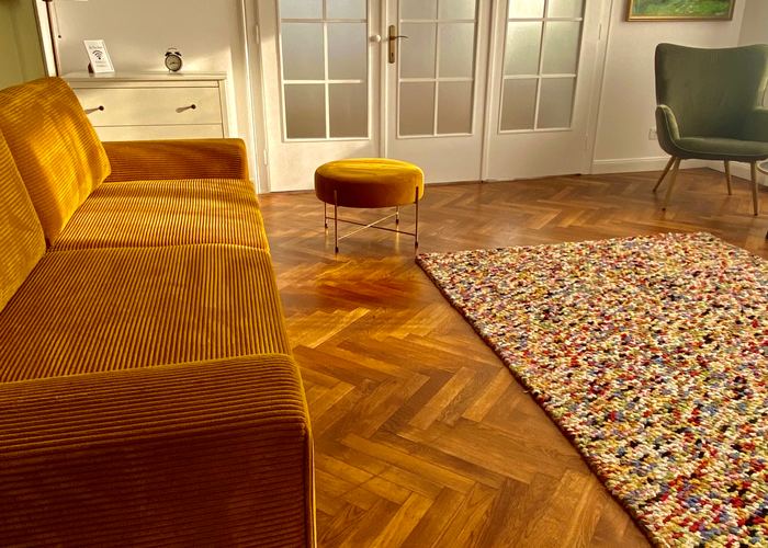 Canapea extensibilă și zonă relaxare cazare Brașov